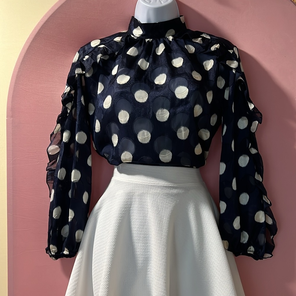 ZARA POLKA DOT  BLOUSE        SIZE S